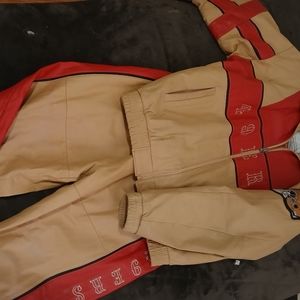Leather Sanfrancisco 49ers Jacket & Pants Ensemble